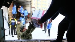 14 тонн гуманитарного груза и личных посылок ко Дню защитника Отечества отправили сахалинским бойцам