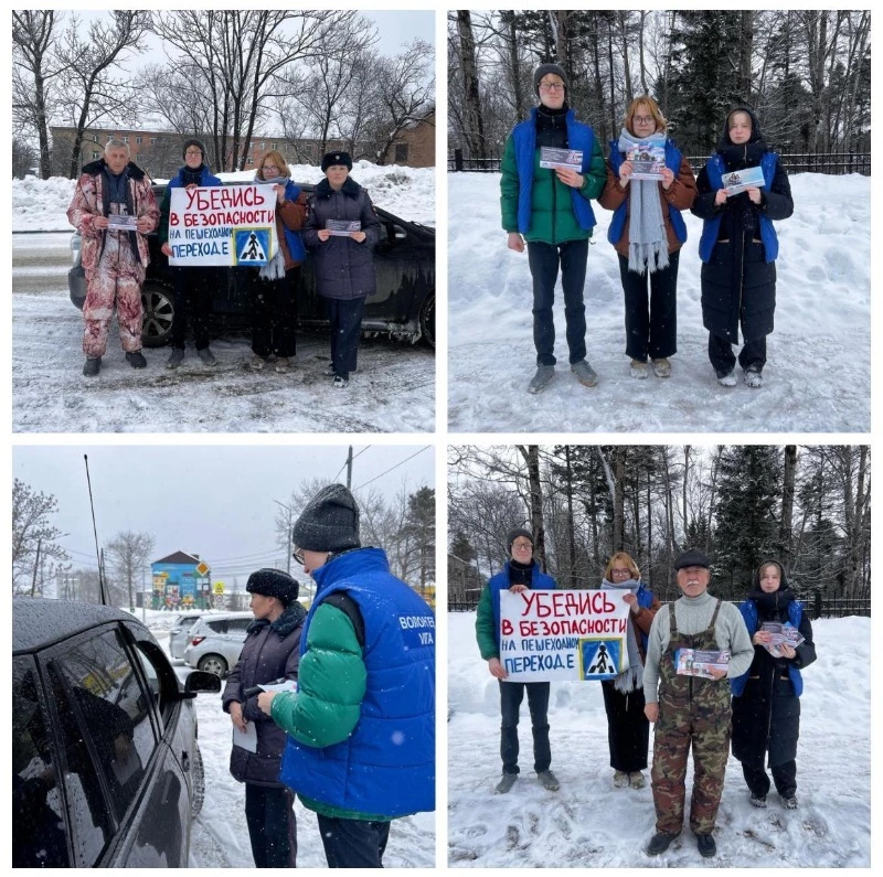Госавтоинспекция города Долинска совместно с волонтёрами провели акцию
