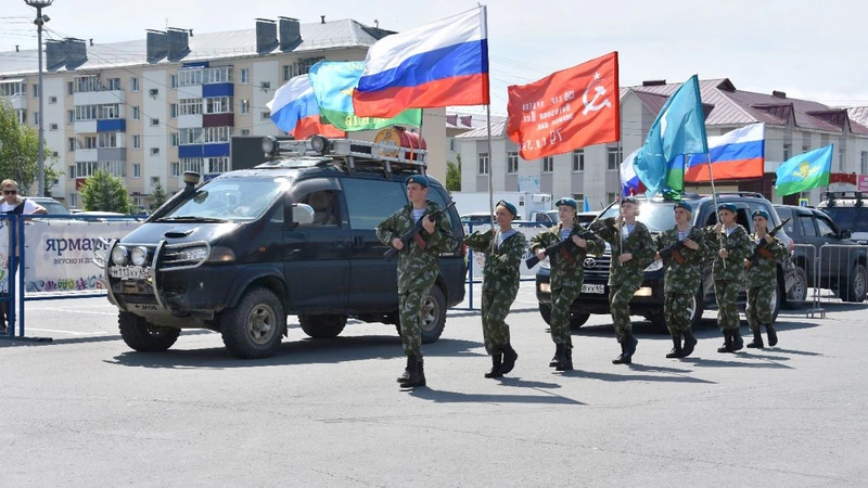 Долинск стал первым городом на пути автопробега по местам боевой славы