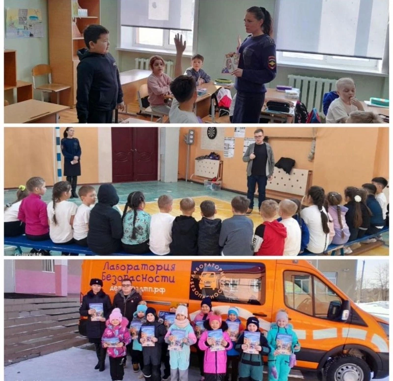 Долинская Госавтоинспекция провела практический урок для начальных классов