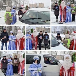Долинская Госавтоспекция совместно с ЮИДовцами провела праздничную акцию