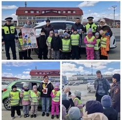 В Долинска сотрудники Госавтоинспекции с дошкольниками провели профилактическую акцию