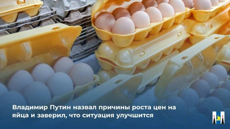 Владимир Путин назвал причины роста цен на яйца и заверил, что ситуация улучшится