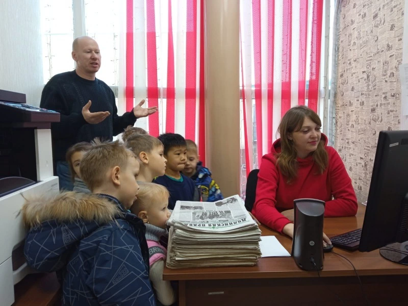Детсадовцы проинспектировали работу редакции "Долинской правды"