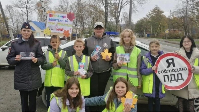 Работники Госавтоинспекции совместно с ЮИД провели акцию «Внимание водитель, пешеход"
